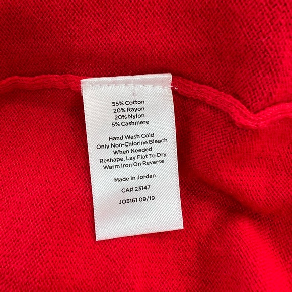 TALBOTS Super Soft Tipped Cardigan Cashmere Blend Pearl Buttons, Red, S - Picture 8 of 9